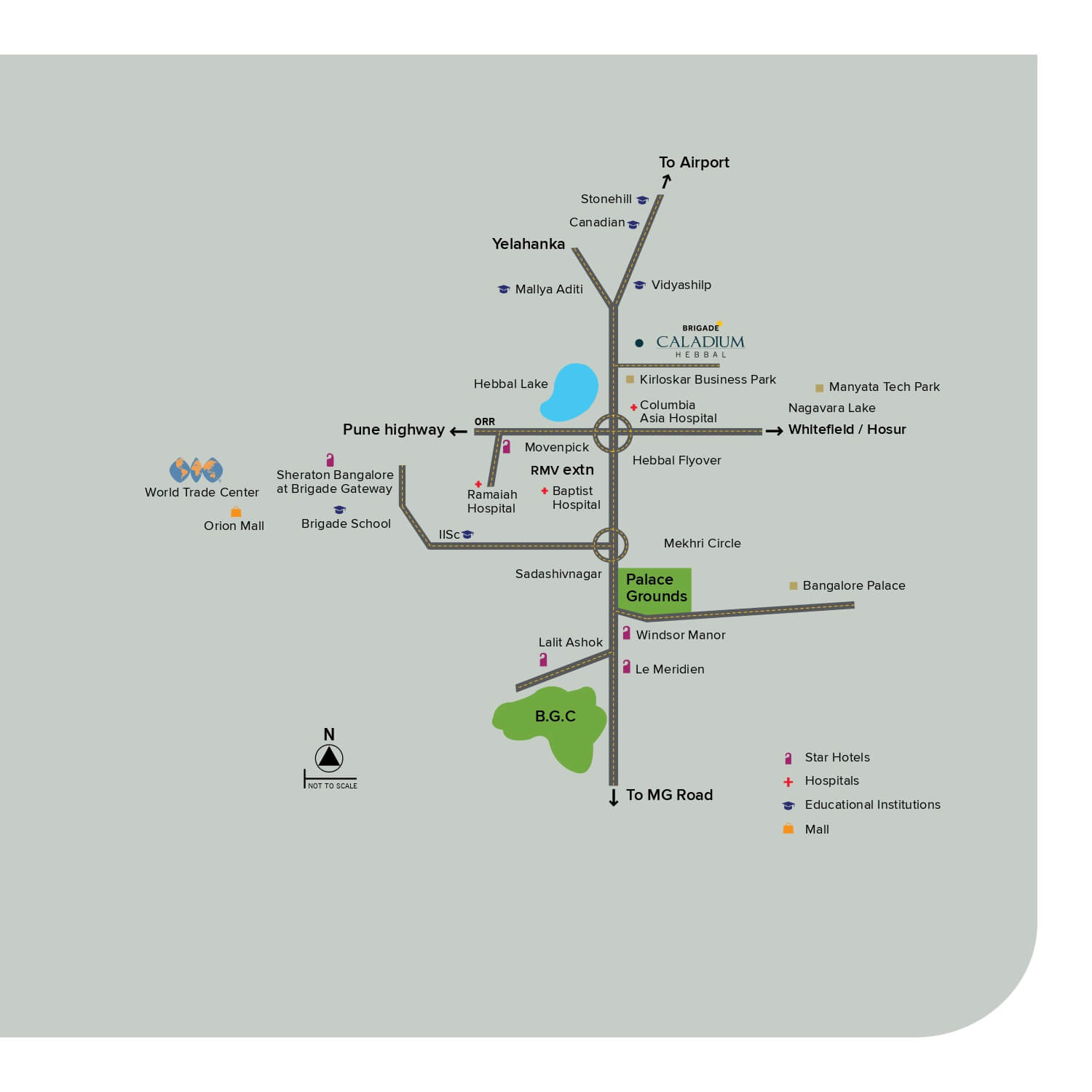 Brigade Caladium Hebbal Location Map